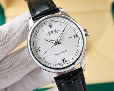 Rolex Datejust 8215 Movement 40mm 316L Steel Italian Leather Strap Watch